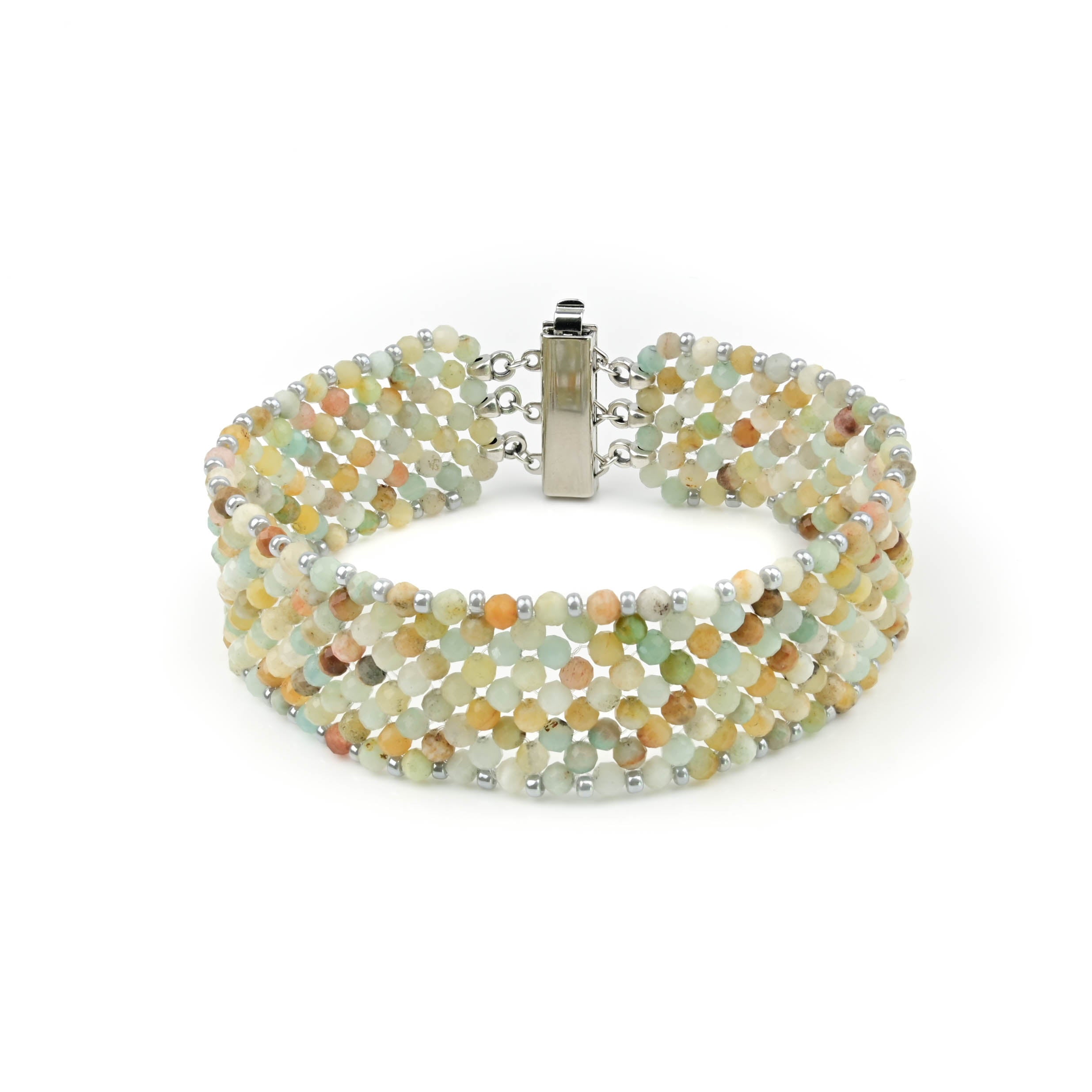 Gewebtes Armband Aquamarin Multicolor
