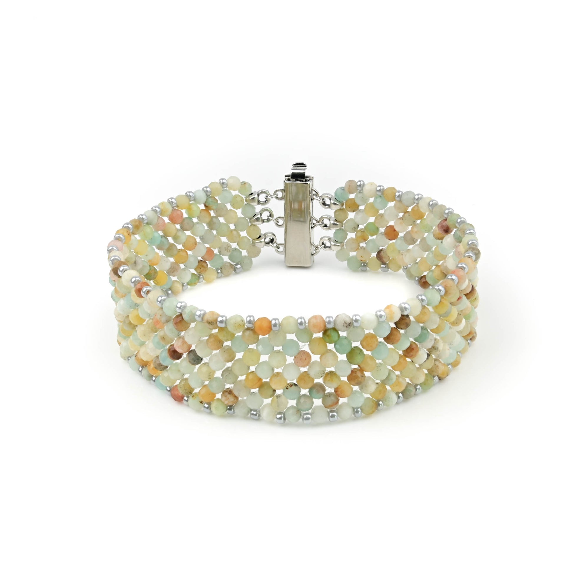 Gewebtes Armband Aquamarin Multicolor