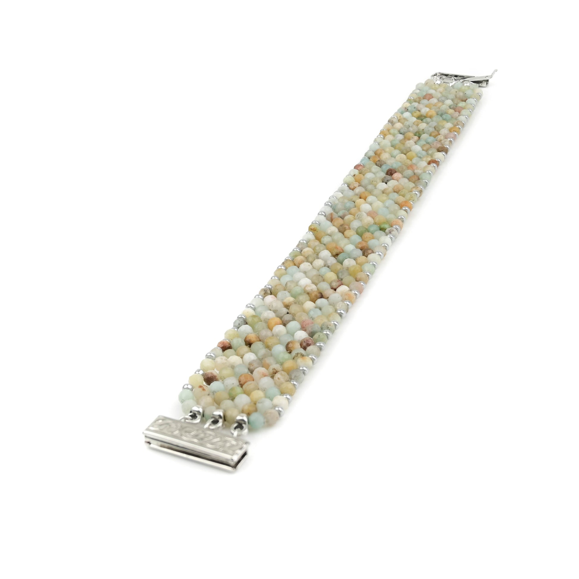 Gewebtes Armband Aquamarin Multicolor