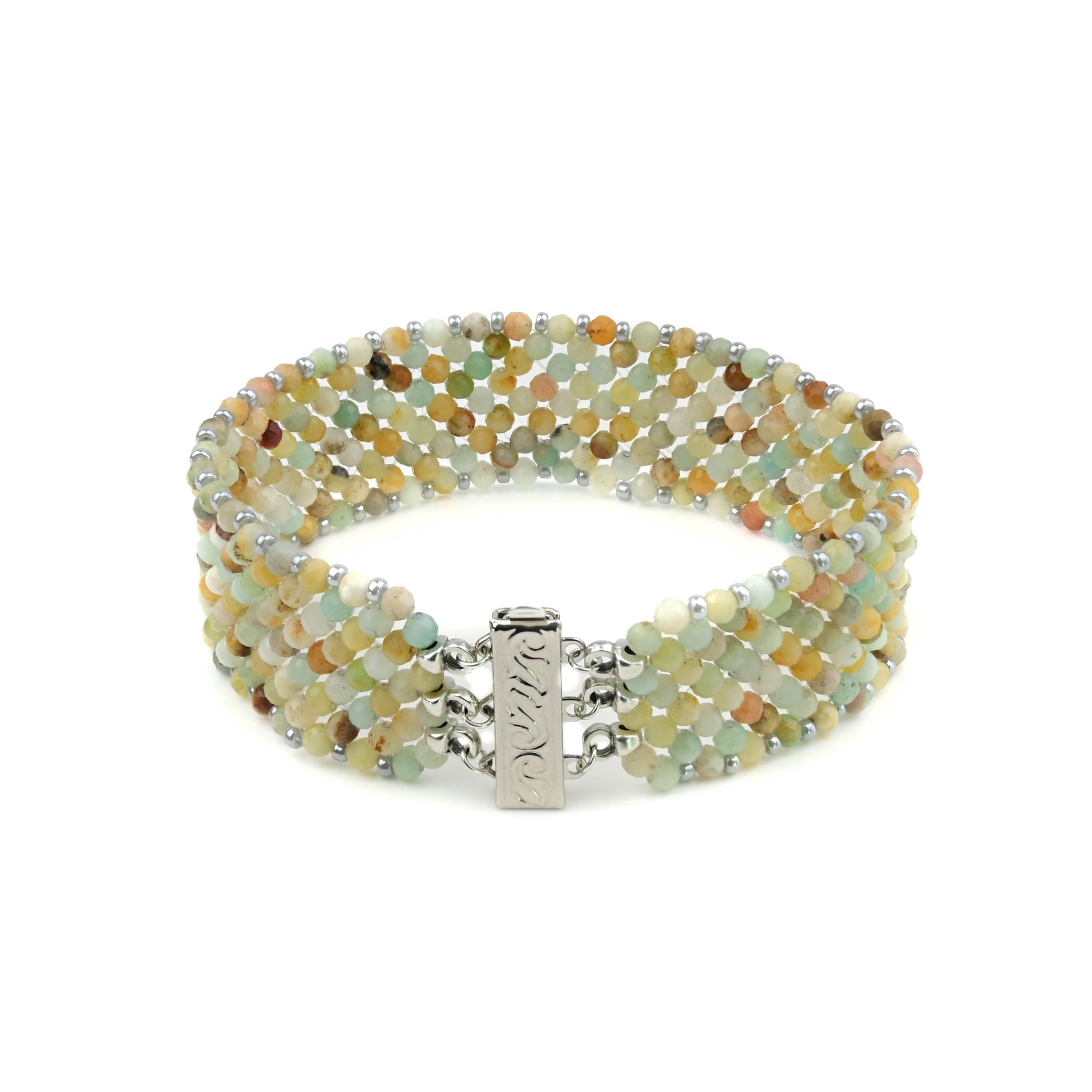 Gewebtes Armband Aquamarin Multicolor