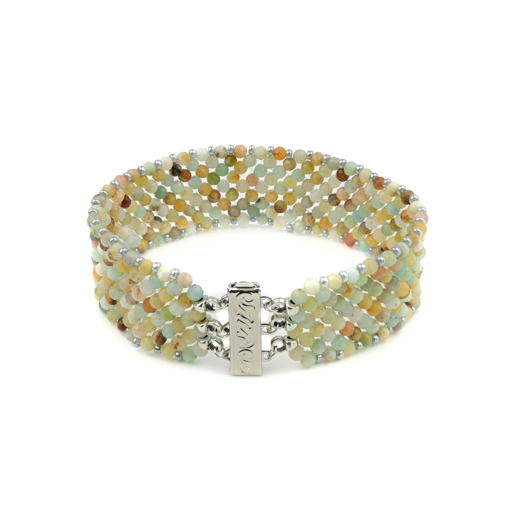 Gewebtes Armband Aquamarin Multicolor