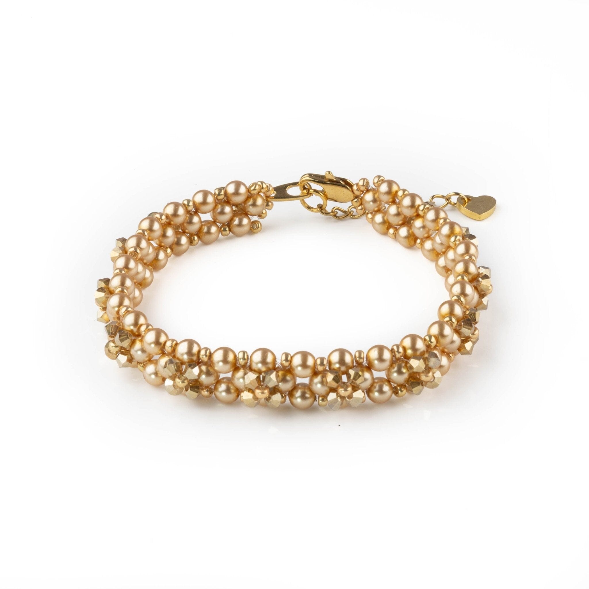 Armband mit Kristallperlen, goldfarben
