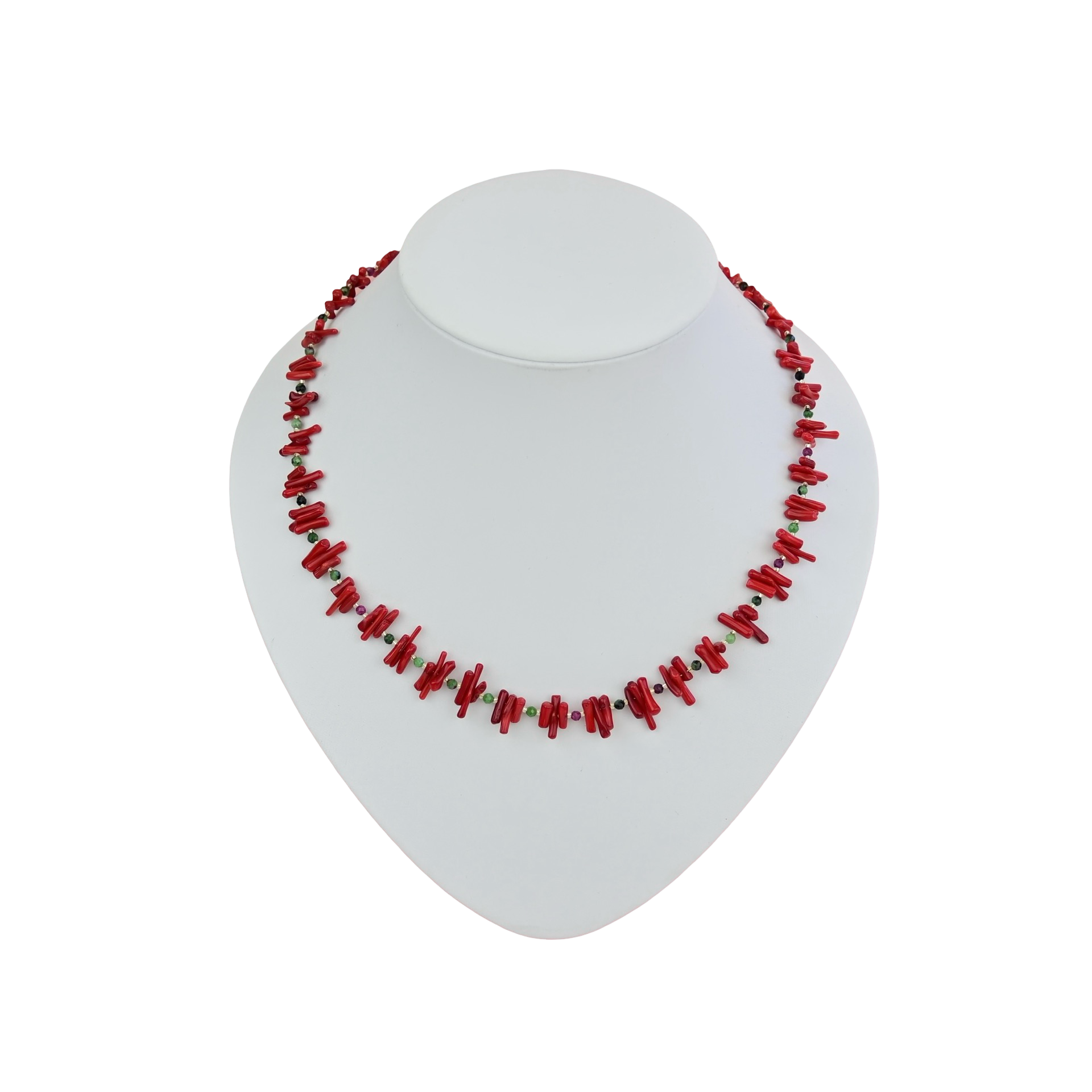 Astkorallenkette Rot mit Rubin-Zoisit