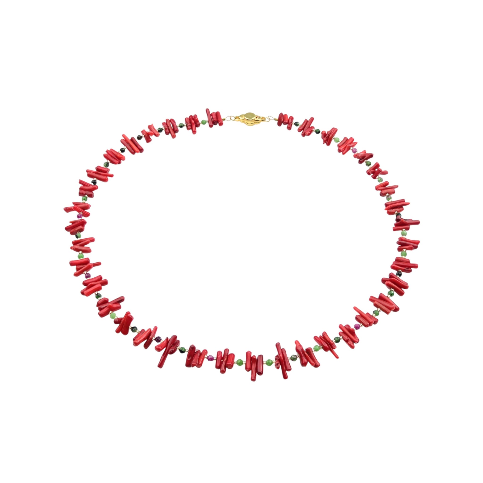 Astkorallenkette Rot mit Rubin-Zoisit