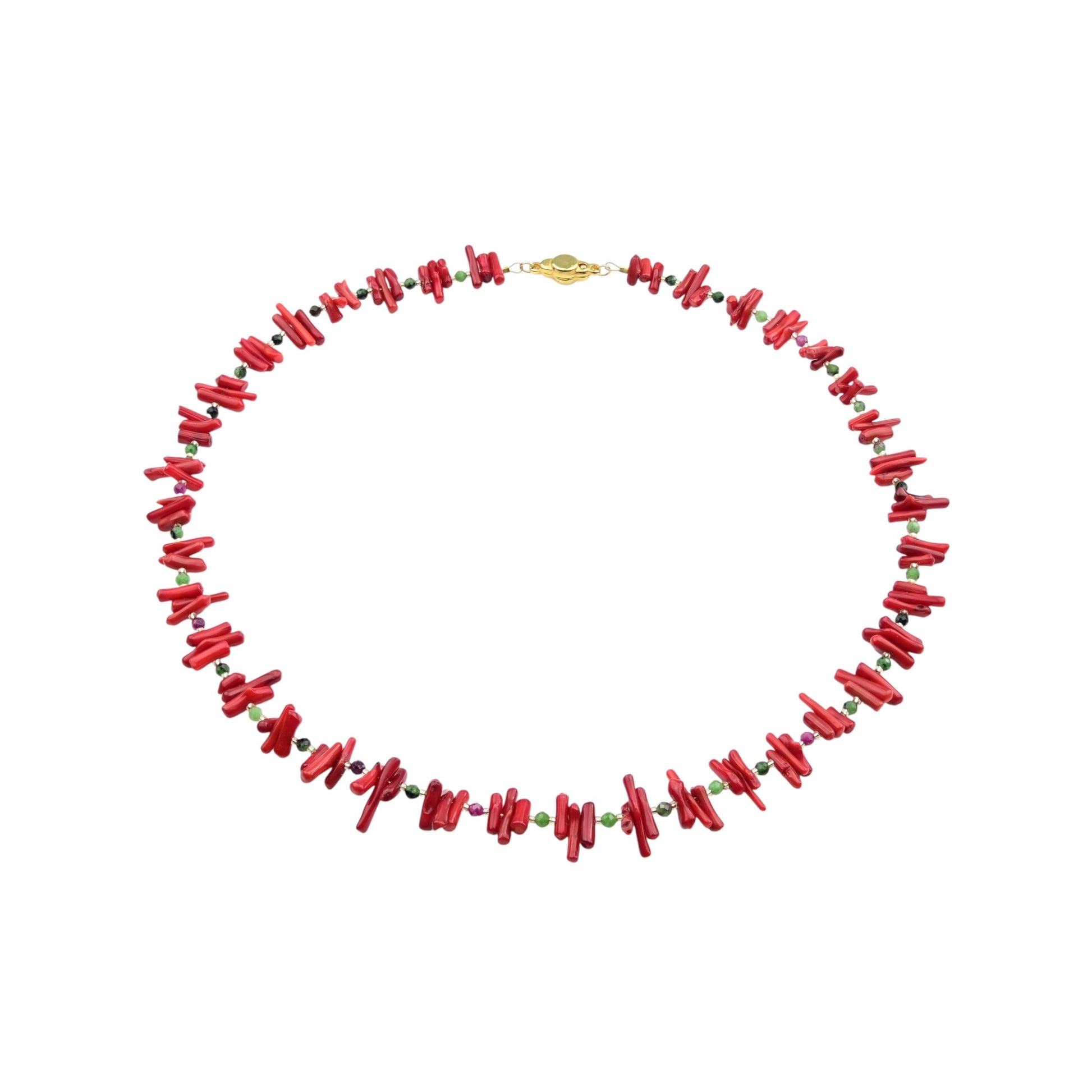 Astkorallenkette Rot mit Rubin-Zoisit