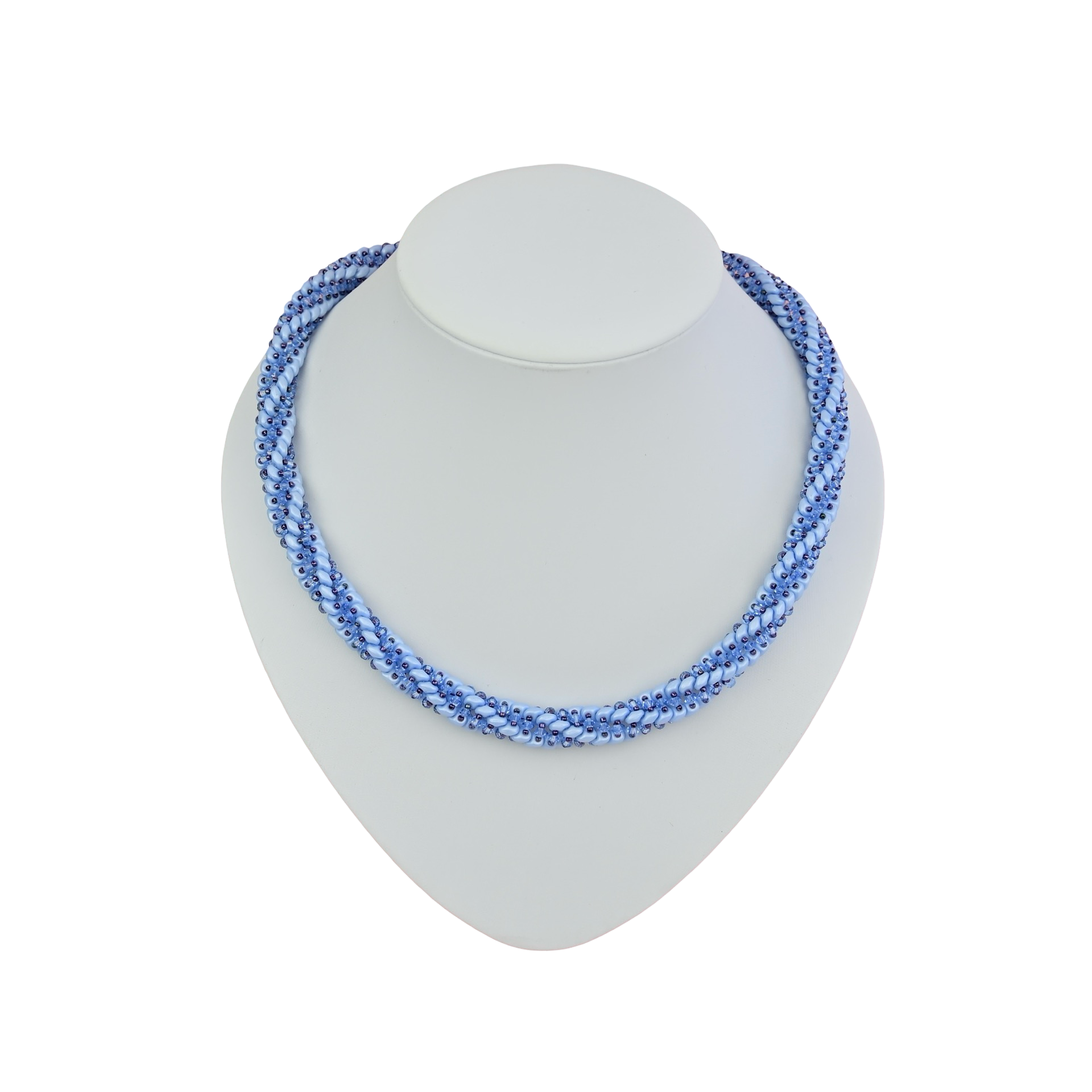 Hellblaue Kette Spirale mit Kristallen