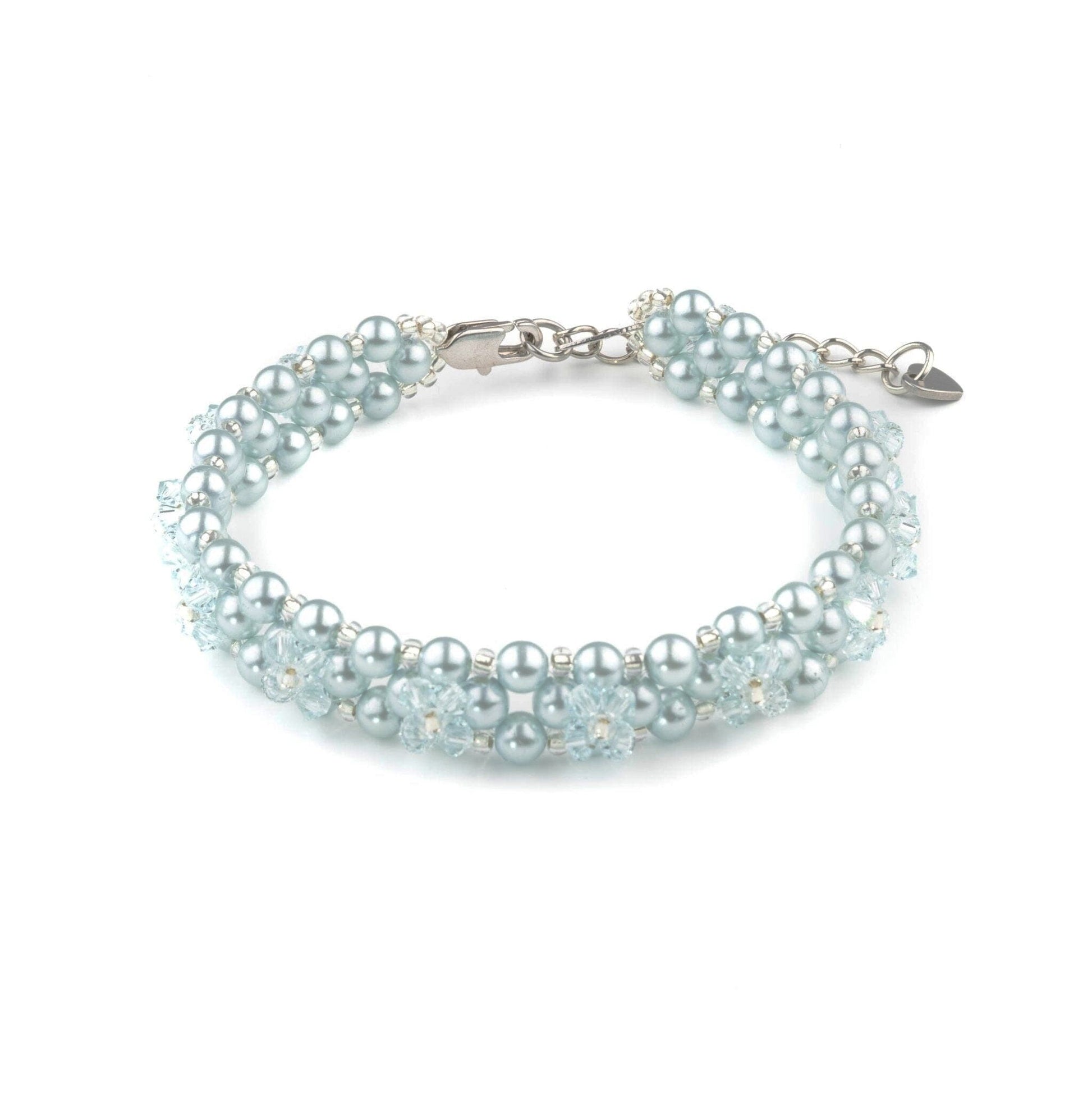 Hellblaues Armband mit Kristallperlen