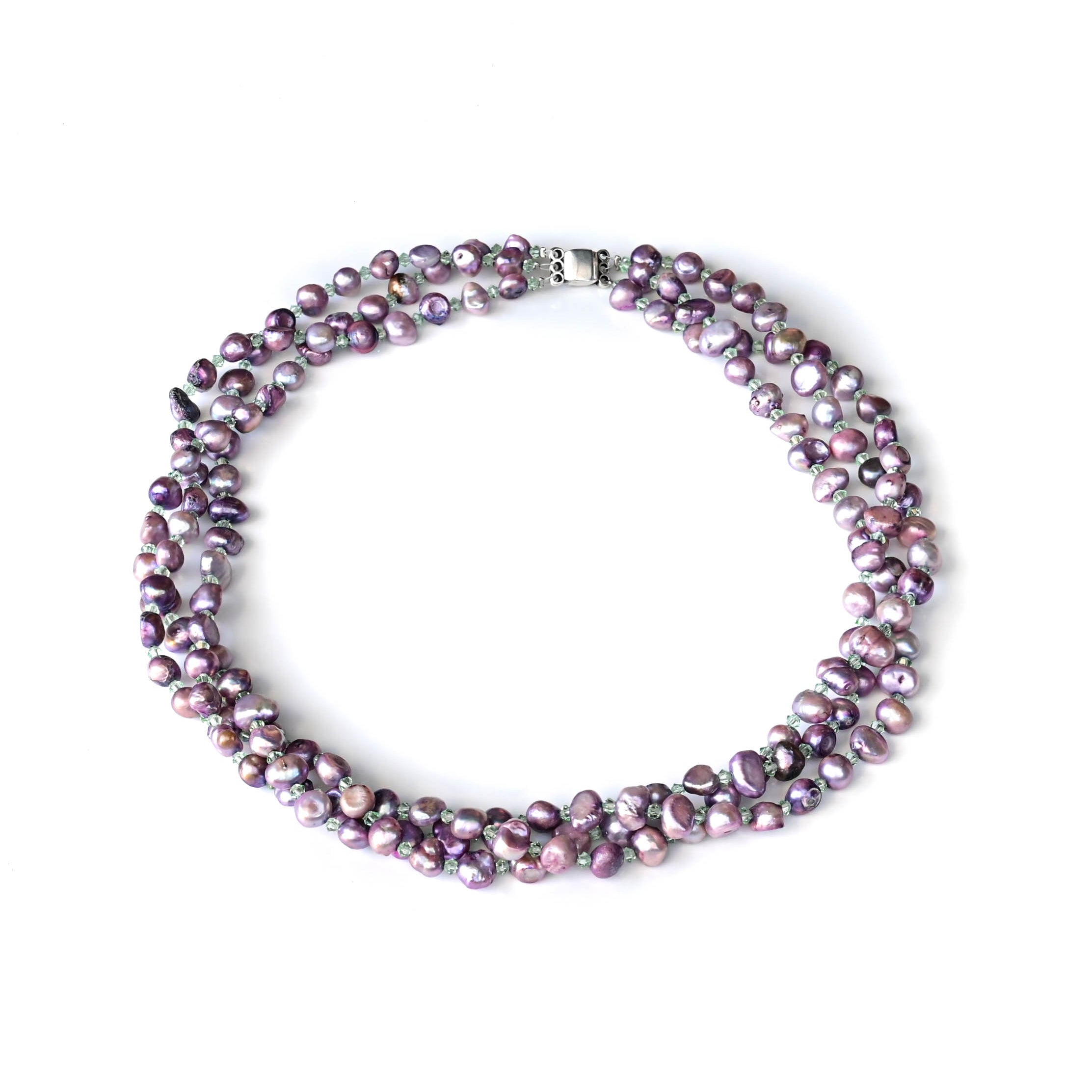 Kette mit Süßwasserperlen in Lavendel von Perlenmieze