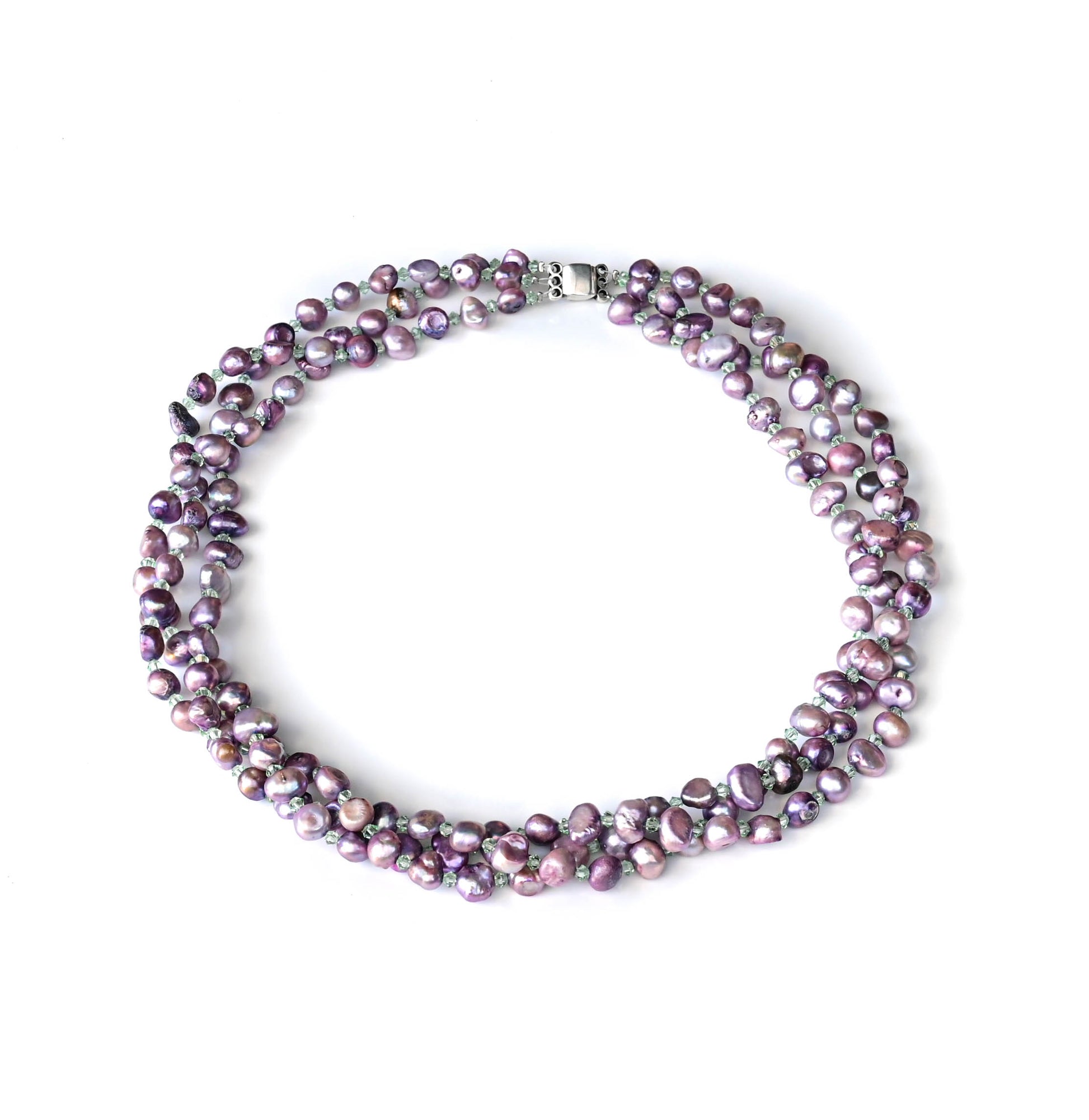 Kette mit Süßwasserperlen in Lavendel von Perlenmieze