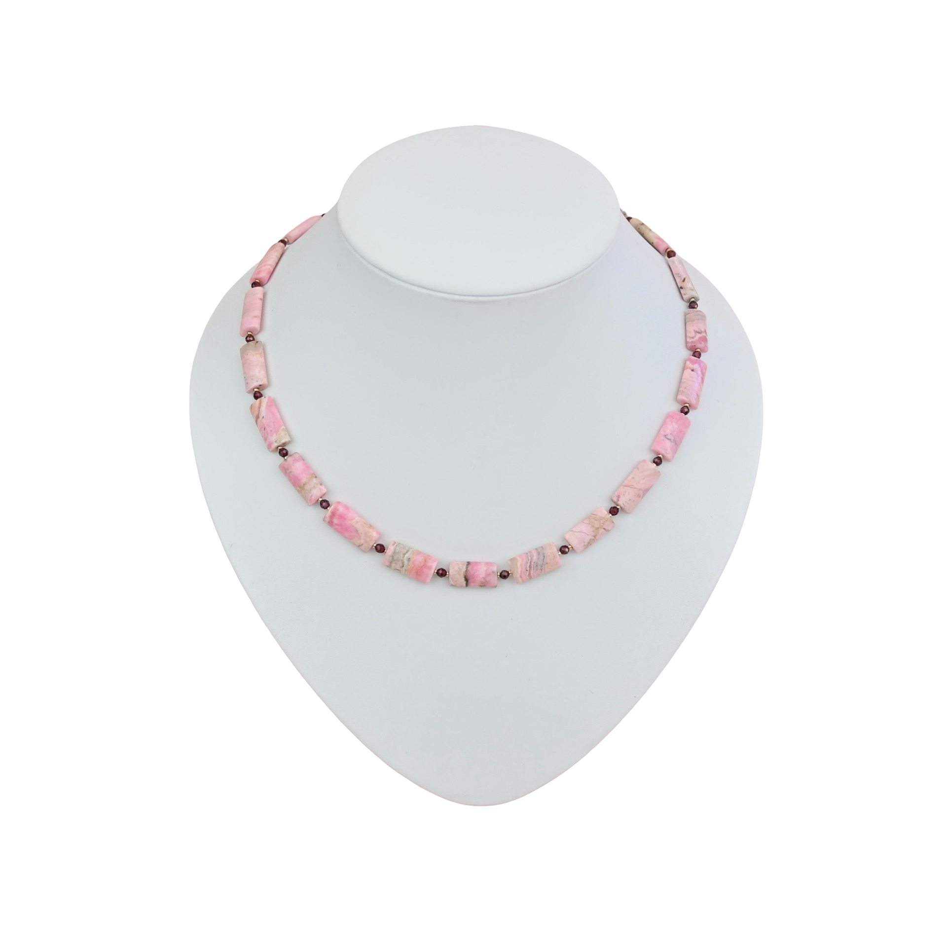 Rosa Andenopal Granat Kette von Perlenmieze