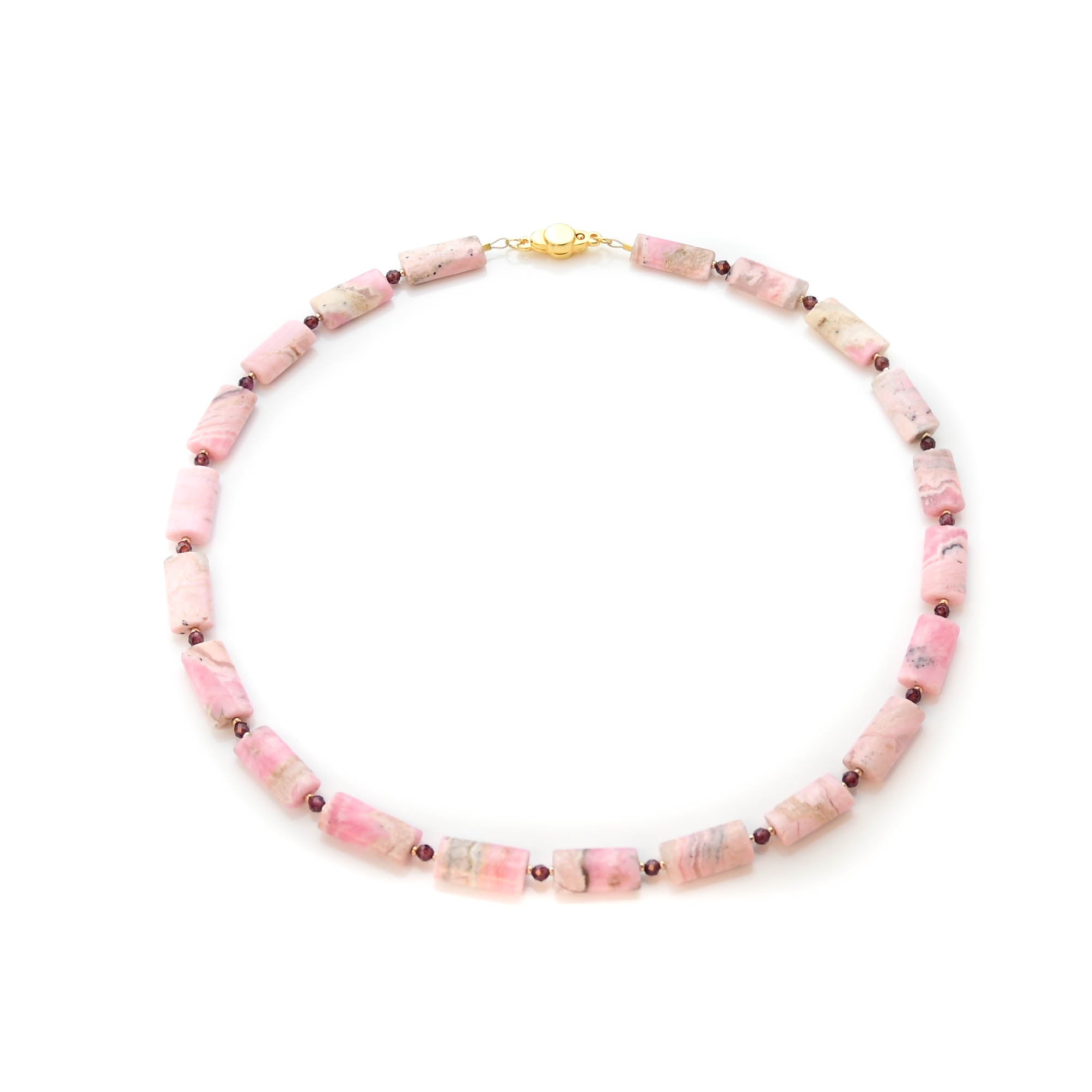 Rosa Andenopal Granat Kette von Perlenmieze