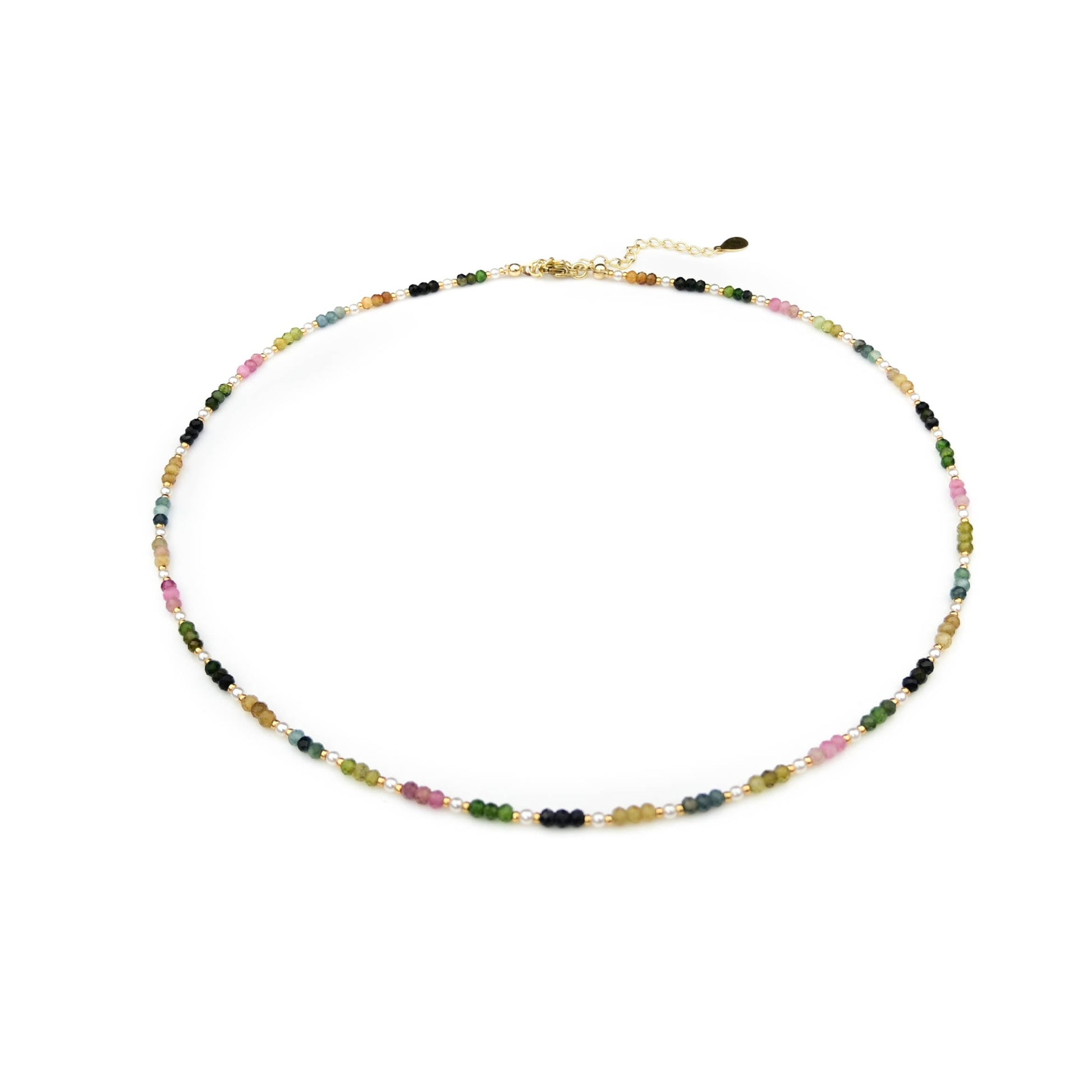 Turmalin Kette mit Crystal Perlen